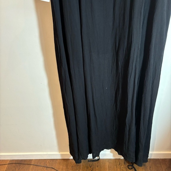 LULUS Sz 1X Maxi Dress True Wrap Slab Cotton Slit Sleeves Partly Lined  NEW - Picture 14 of 14